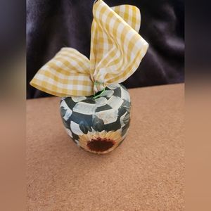 Handpainted Wooden Apple Signed TY